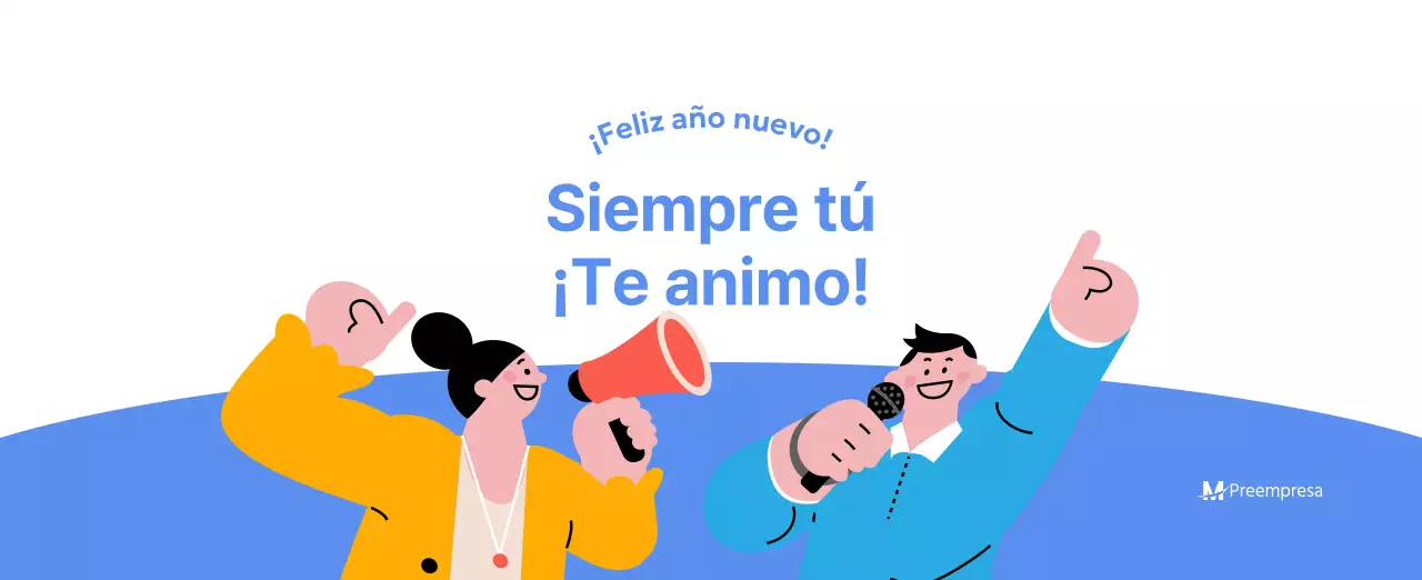 Calendario motivacional con ilustraciones llenas de energía y citas positivas sobre fondo azul claro
