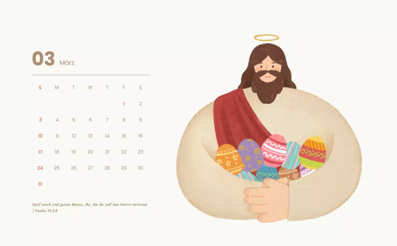 Ein Andachtskalender mit gemütlichen Illustrationen und Bibelversen auf hellblauem Hintergrund