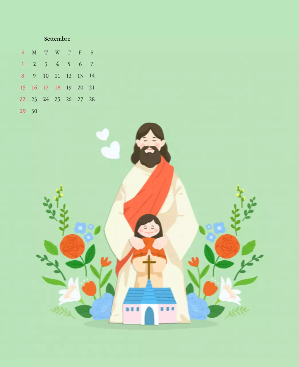 Colori caldiChiese con simpatiche illustrazioni