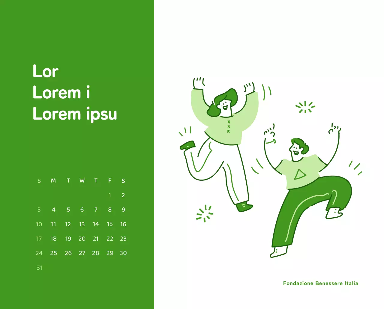 Un calendario con illustrazioni colorate ed emozionali