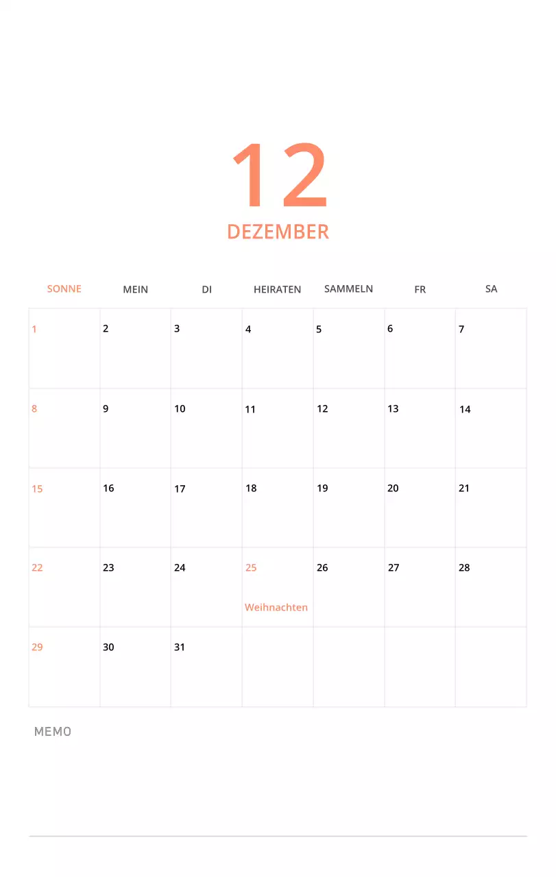 Niedlich illustrierter grüner Tischkalender mit Familienthemen