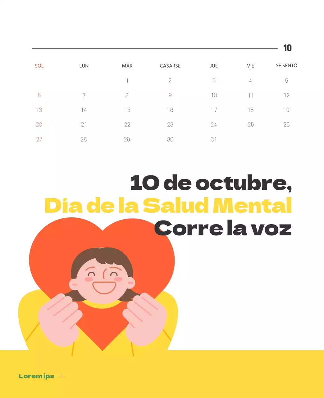 Un hospital festivo con ilustraciones de temática sanitaria y familiar y acentos de color