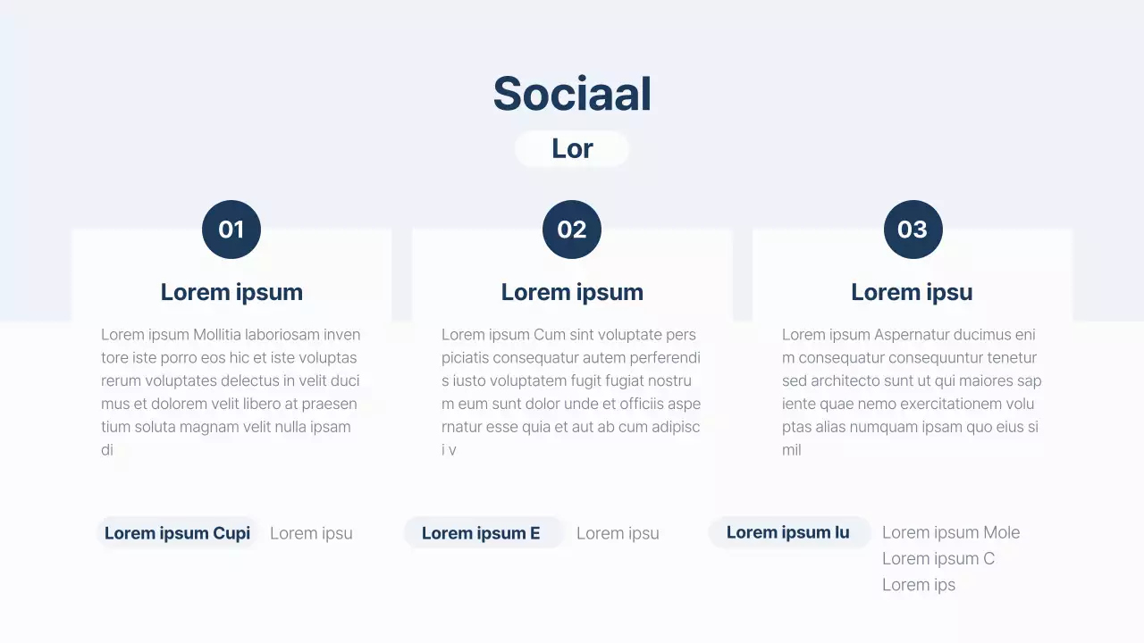 Een eenvoudig ESG-rapport in marineblauw en lichtblauw
