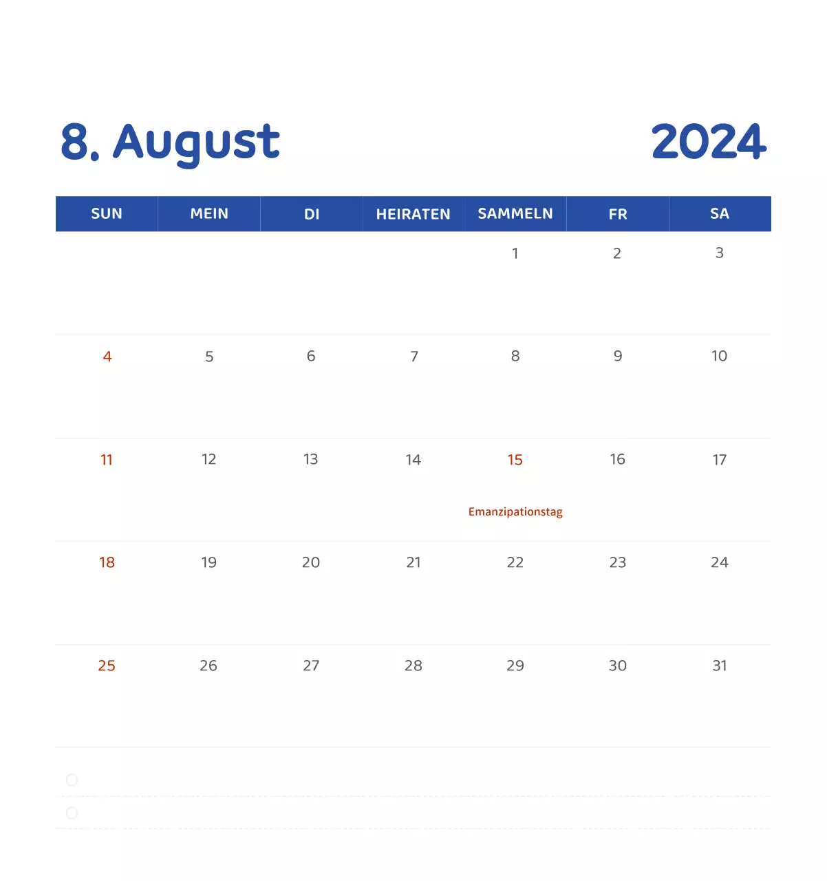 Ein Kalender mit farbenfrohen, emotionalen Illustrationen