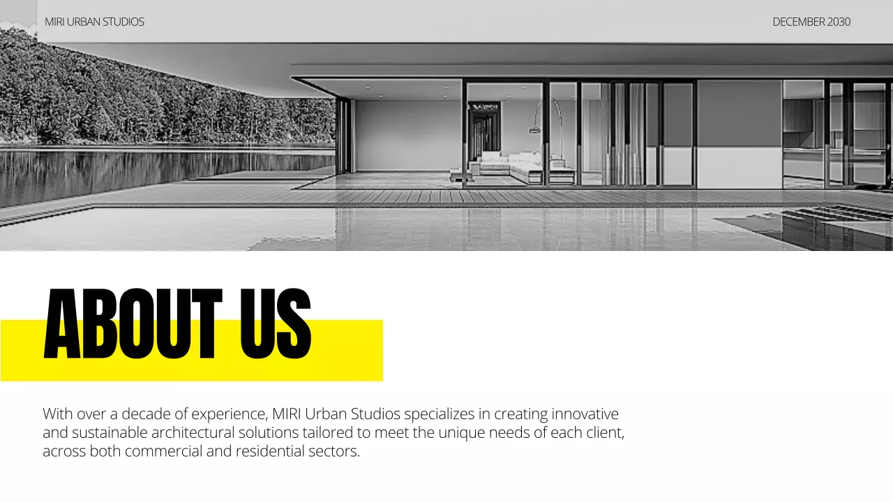 Presentasi Portofolio Arsitektur Modern Kuning