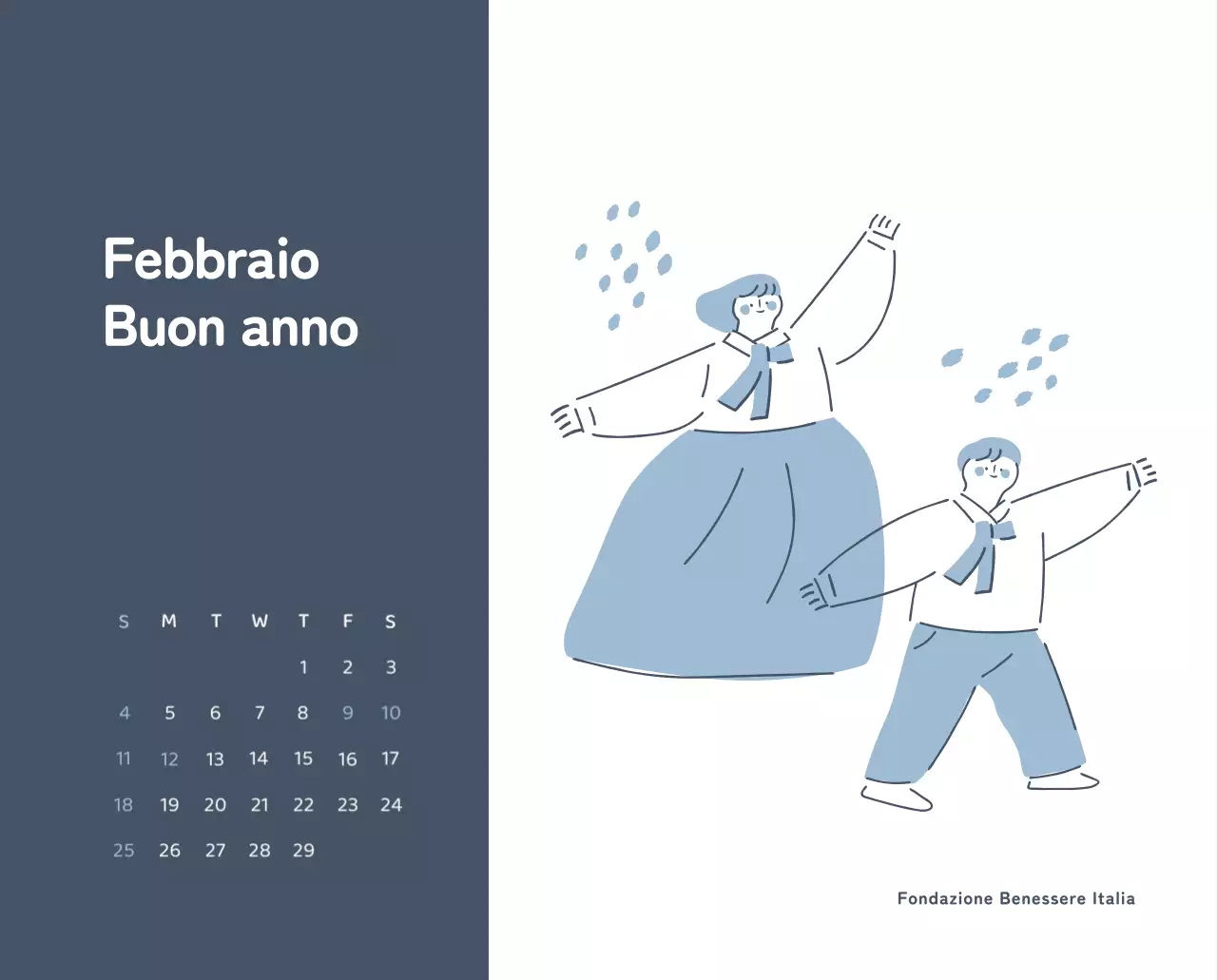 Un calendario con illustrazioni colorate ed emozionali