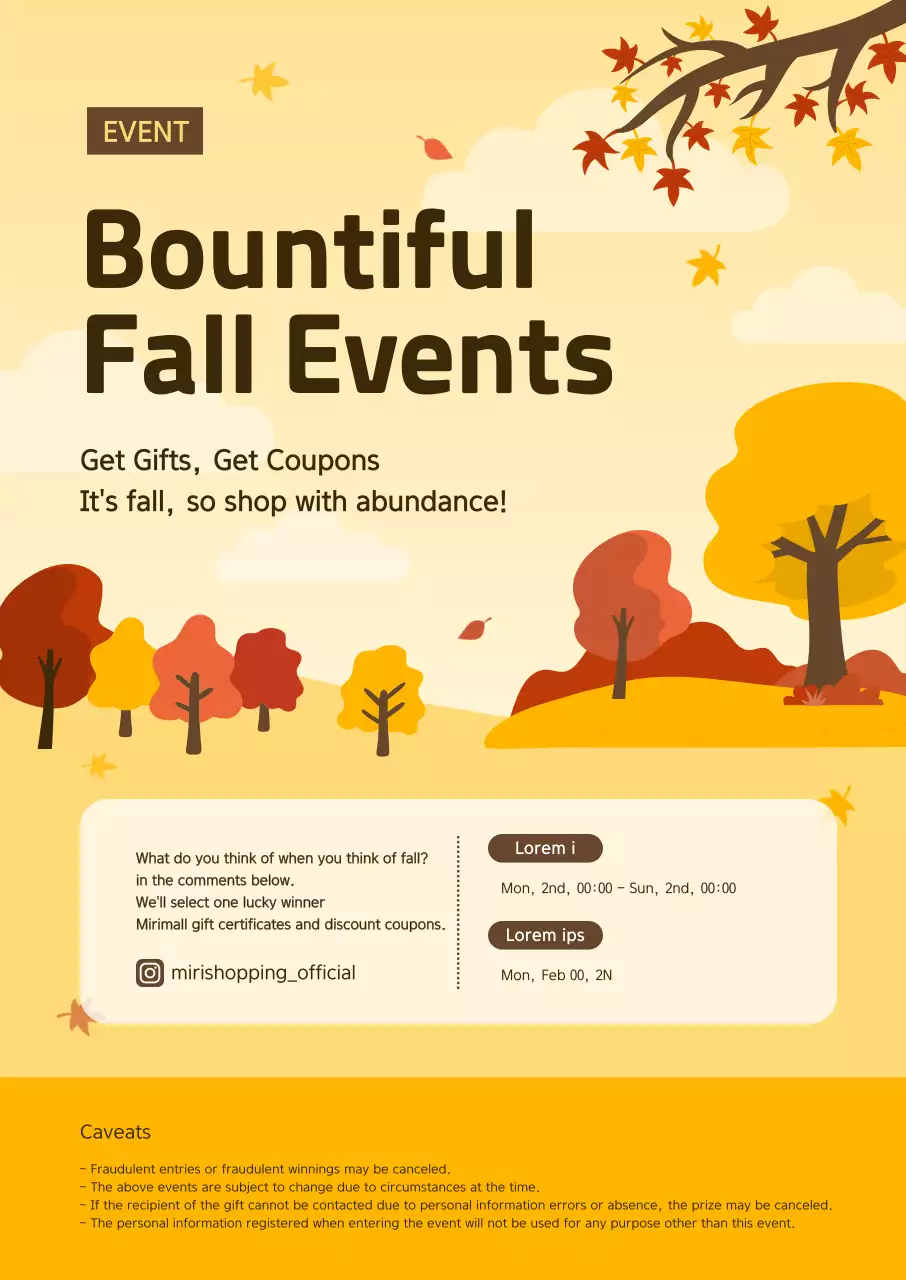 Announcing an event that's a little bit of yellow and a little bit of fall