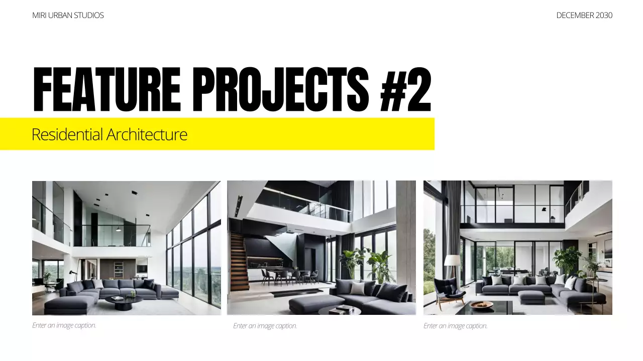 Presentasi Portofolio Arsitektur Modern Kuning
