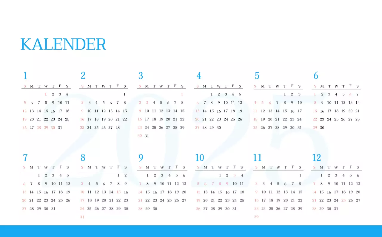 Blauw modern concept kerkkalender