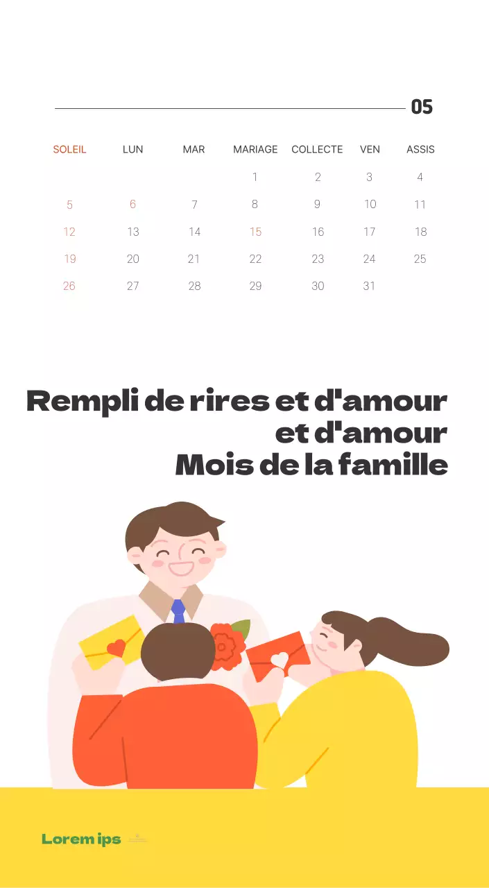 Un hôpital festif avec des illustrations sur le thème de la santé et de la famille et des accents colorés.