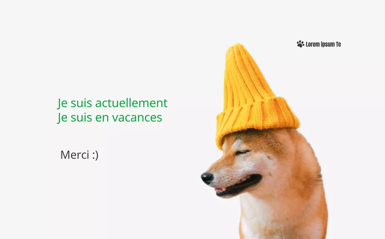 Un calendrier avec la photo d'un chiot et un message mignon aux accents verts.