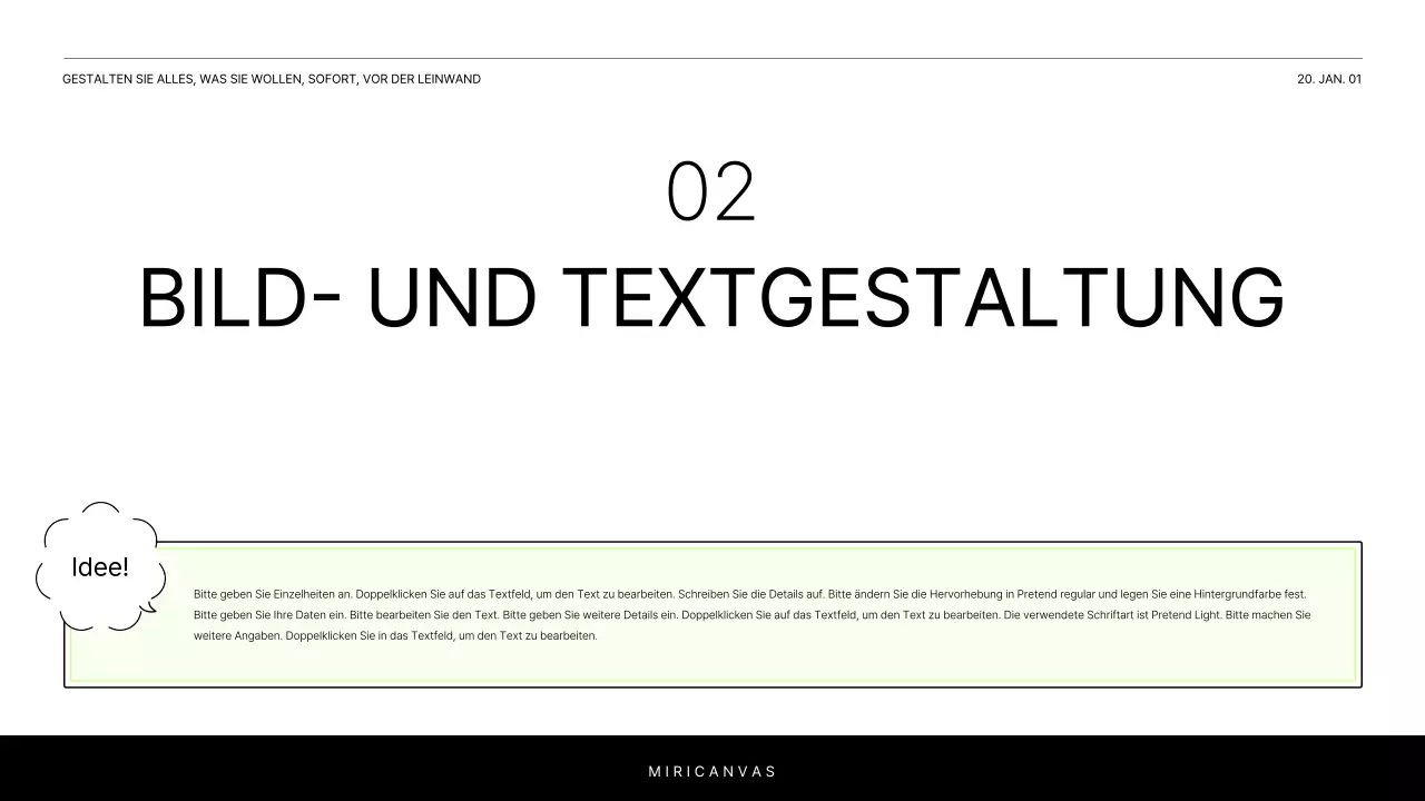 Ein einfacher Bericht in Weiß und Chartreuse zur Einführung eines Projekts
