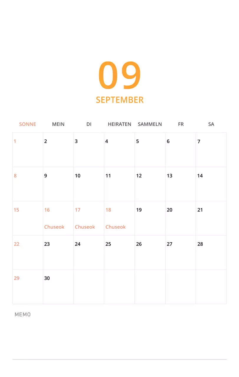 Niedlich illustrierter grüner Tischkalender mit Familienthemen