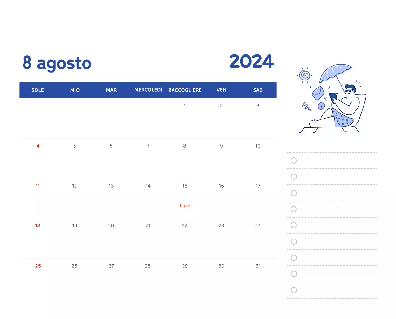 Un calendario con illustrazioni colorate ed emozionali