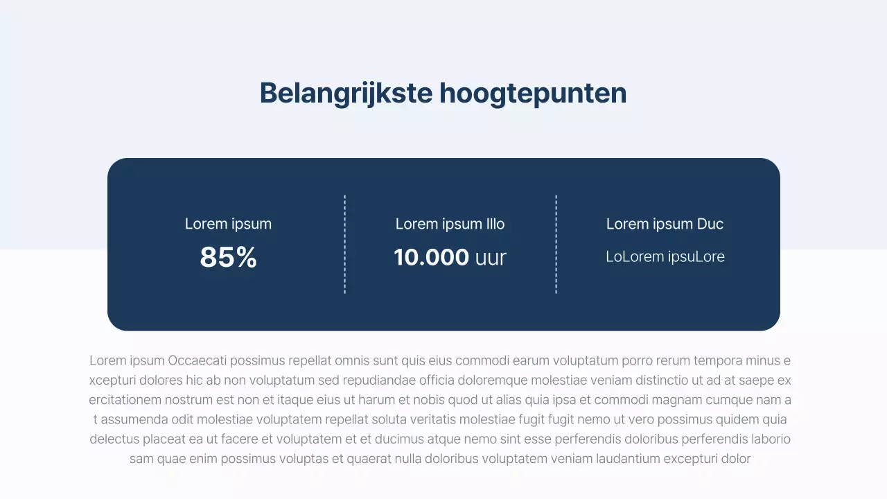 Een eenvoudig ESG-rapport in marineblauw en lichtblauw