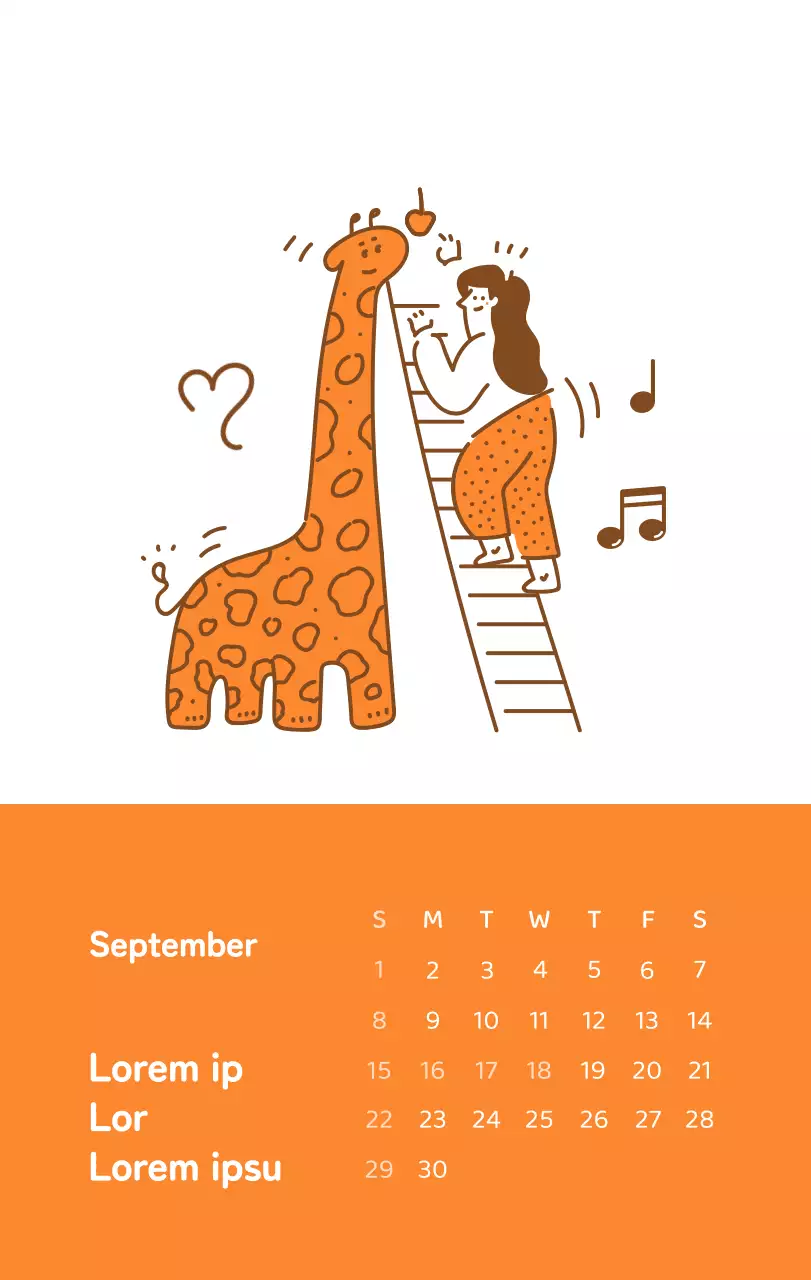 Ein Kalender mit farbenfrohen, emotionalen Illustrationen