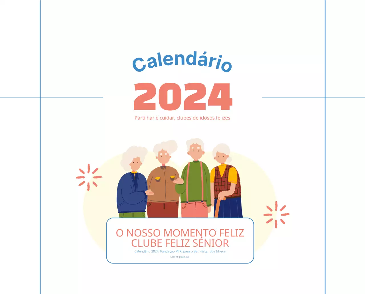 Calendário de trabalho com belas ilustrações