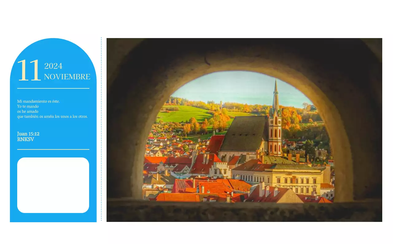 Calendario eclesiástico azul de concepto moderno