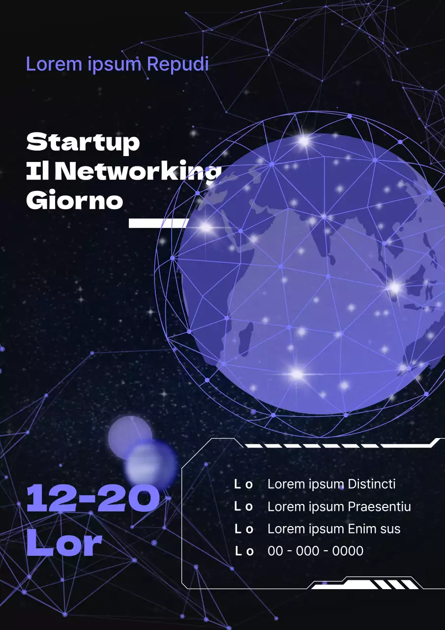 Promuovere lo Startup Networking Day con un look cyber-esotico in viola e nero