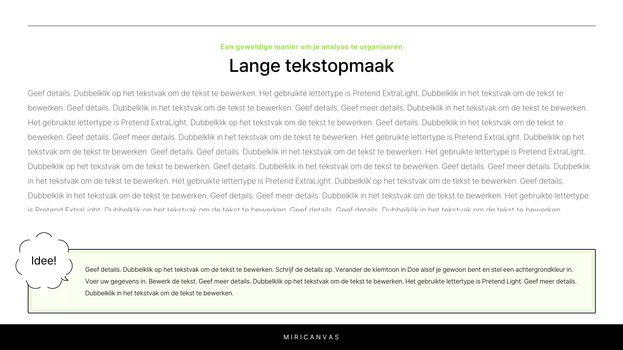 Een eenvoudig wit en chartreuse rapport om een project te introduceren