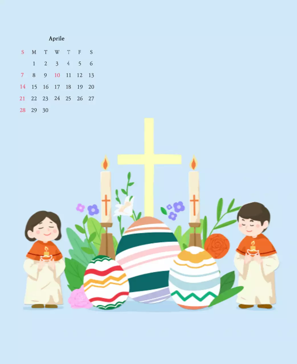 Colori caldiChiese con simpatiche illustrazioni