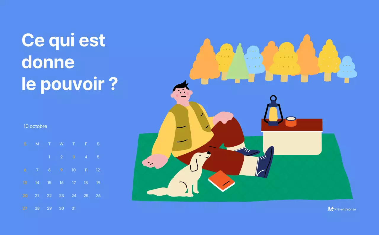 Calendrier de motivation avec des illustrations énergiques et des citations positives sur un fond bleu clair