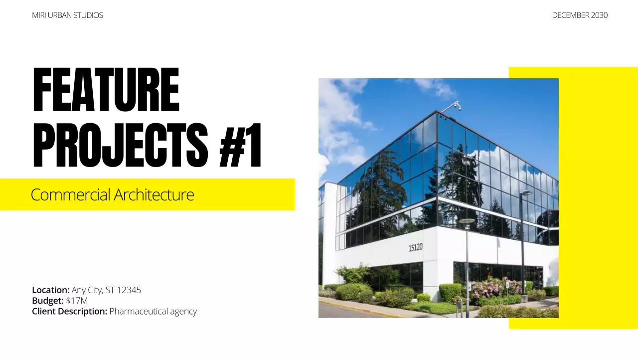 Presentasi Portofolio Arsitektur Modern Kuning