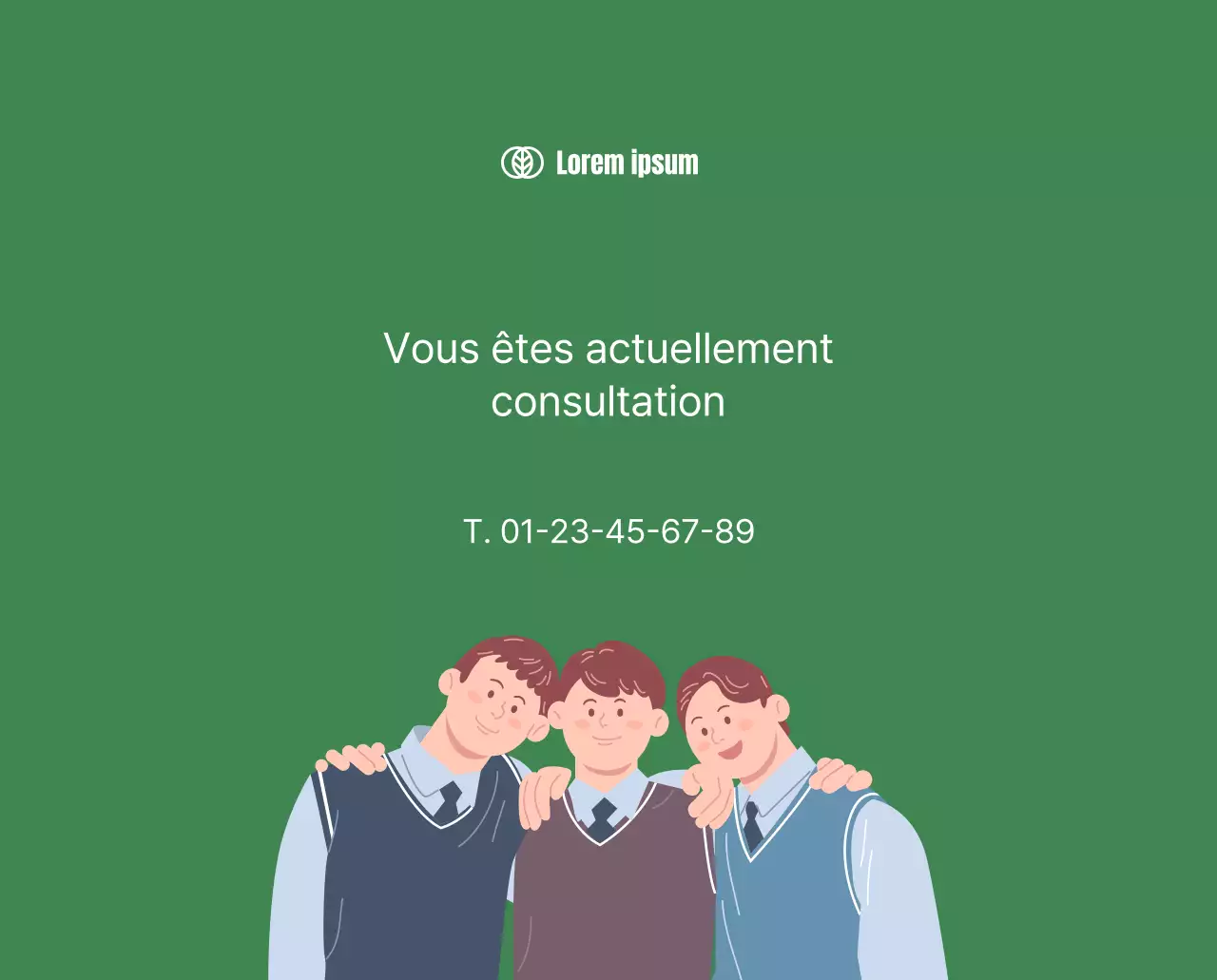 Calendrier avec illustrations de jeunes sur fond jaune et vert