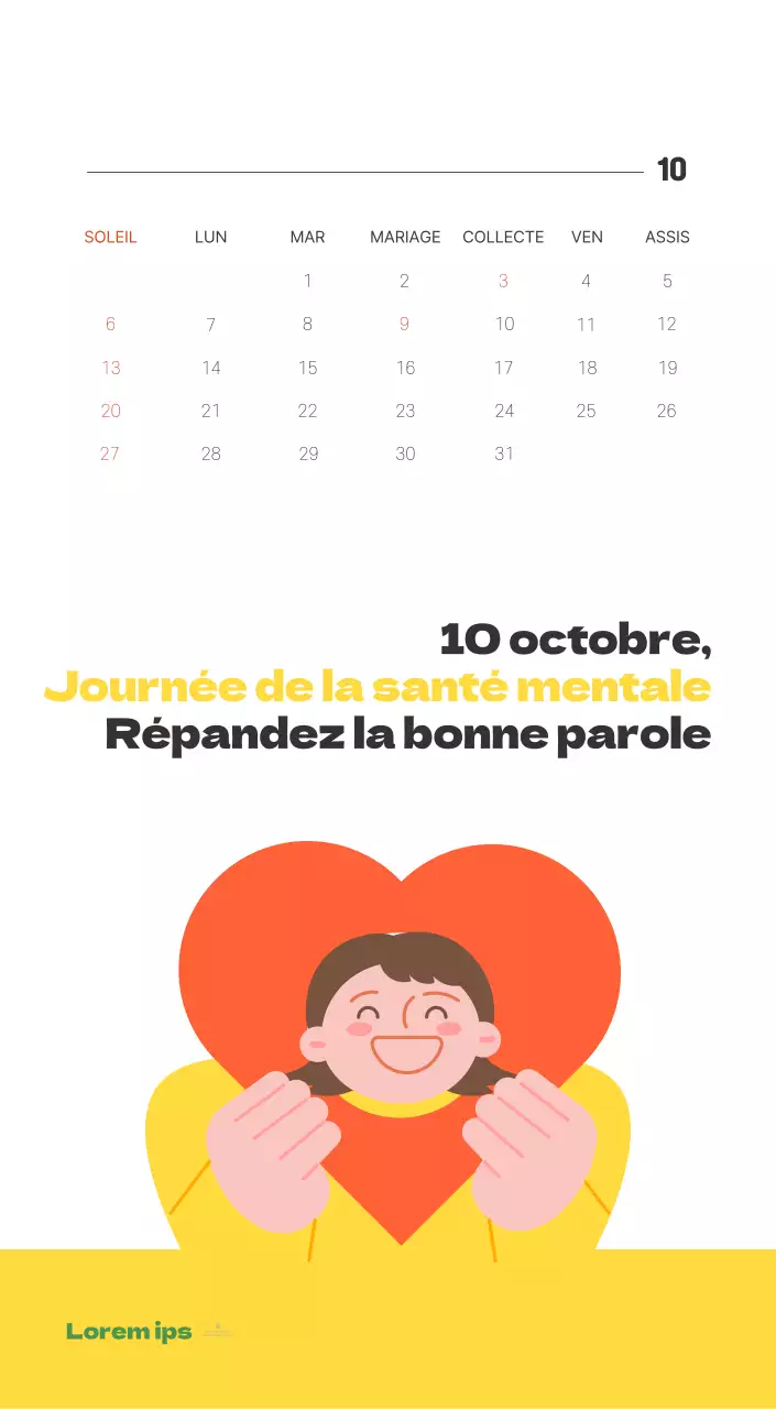 Un hôpital festif avec des illustrations sur le thème de la santé et de la famille et des accents colorés.
