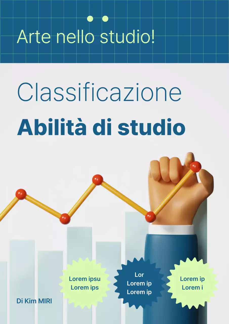 Copertina del libro di abilità di studio moderno in blu e menta