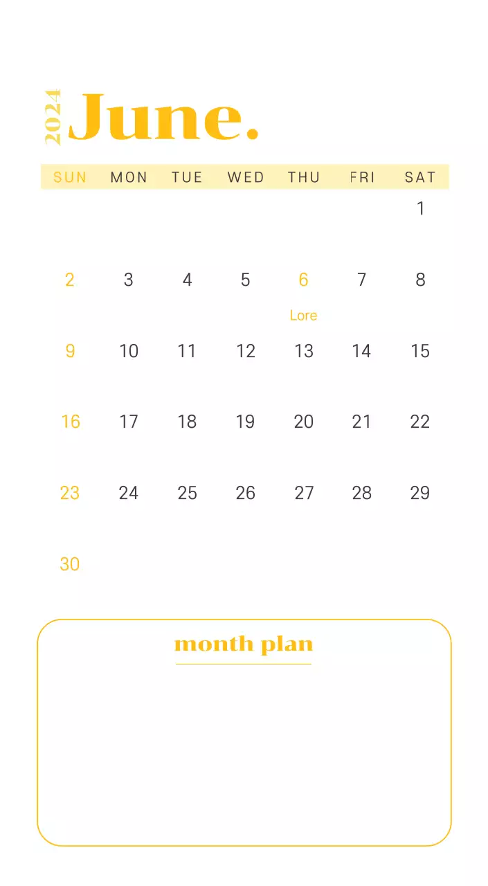 Calendar with youth illustrations on a yellow and green background