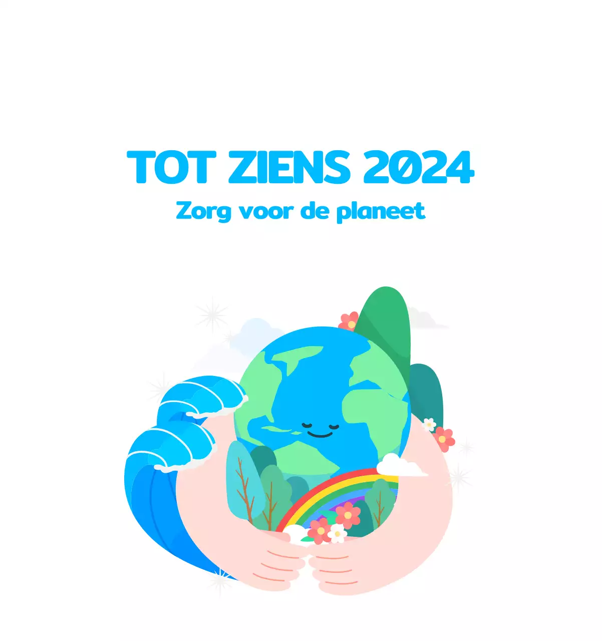 Vier de feestdagen met kleurrijke illustraties van mensen en de planeet.