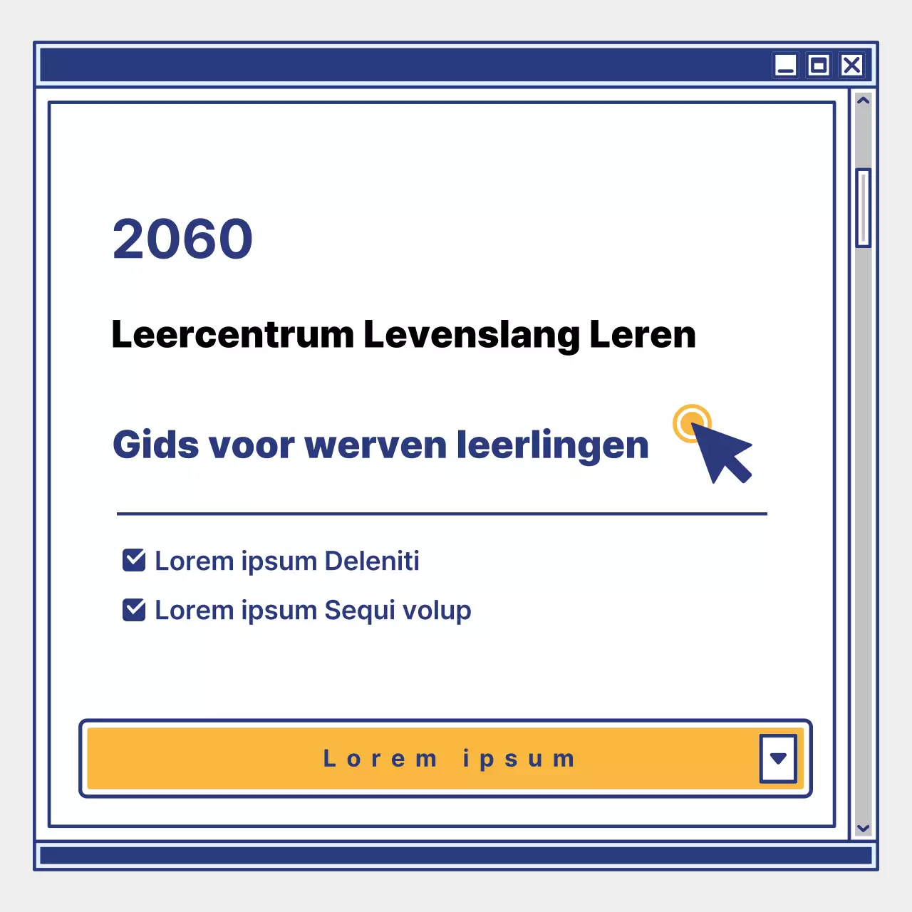 Bevorder de werving van leerlingen met een eenvoudig geel en marine leercentrum