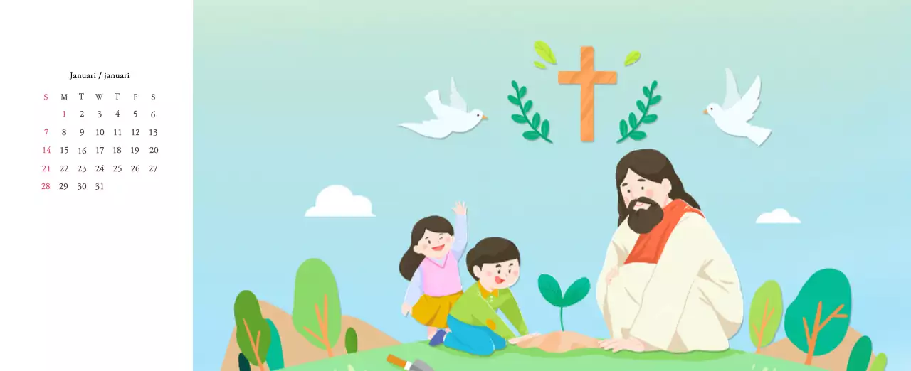 Warme kleurenKerken met schattige illustraties