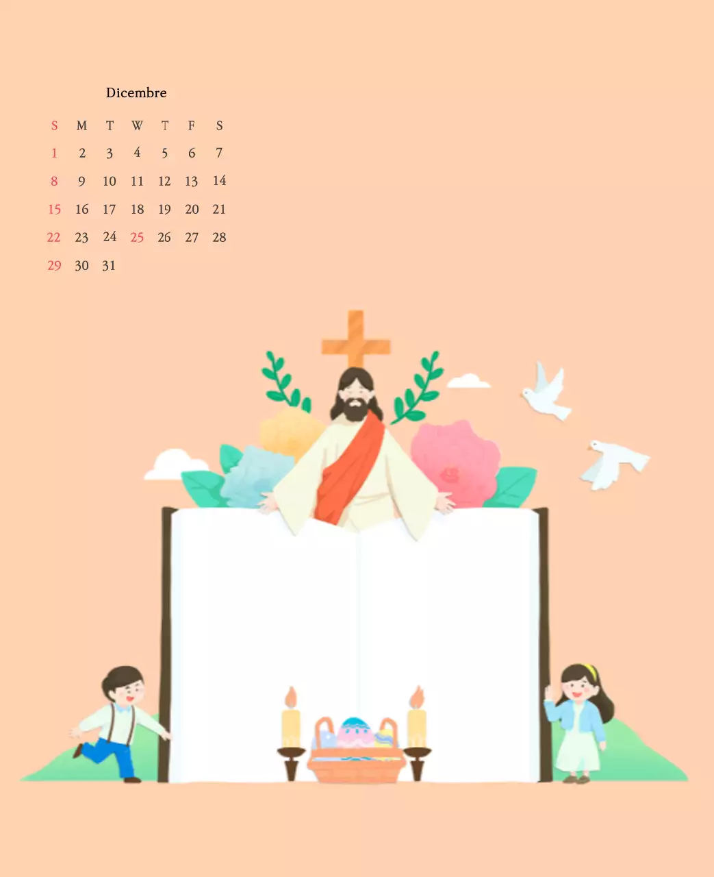 Colori caldiChiese con simpatiche illustrazioni