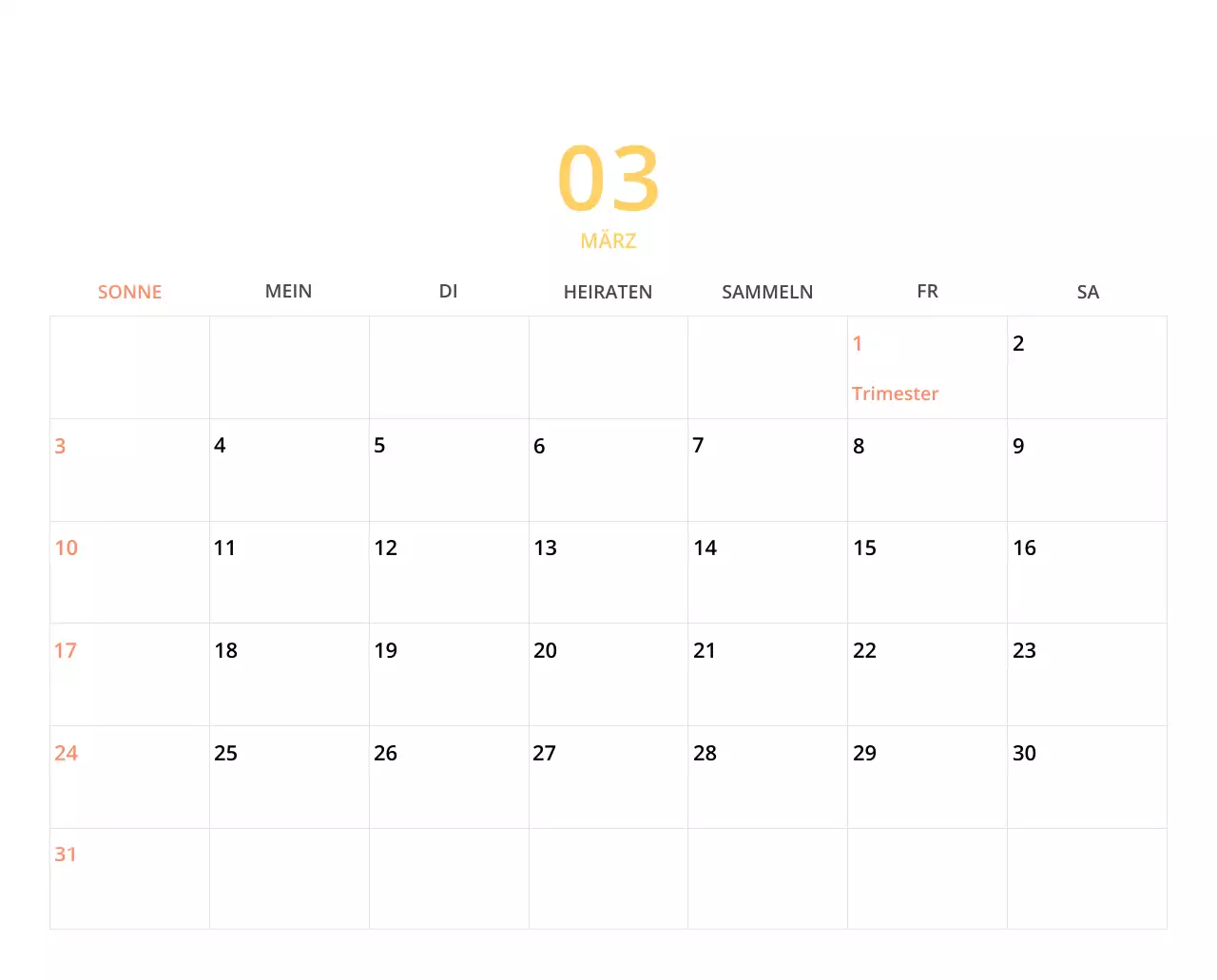 Niedlich illustrierter grüner Tischkalender mit Familienthemen