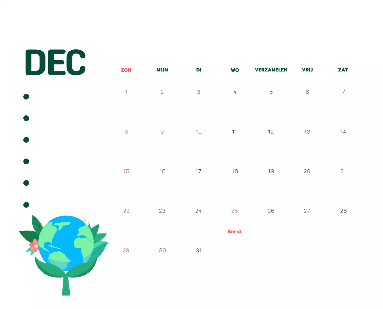 Vier de feestdagen met kleurrijke illustraties van mensen en de planeet.