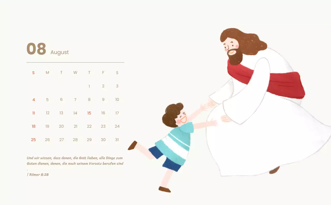 Ein Andachtskalender mit gemütlichen Illustrationen und Bibelversen auf hellblauem Hintergrund