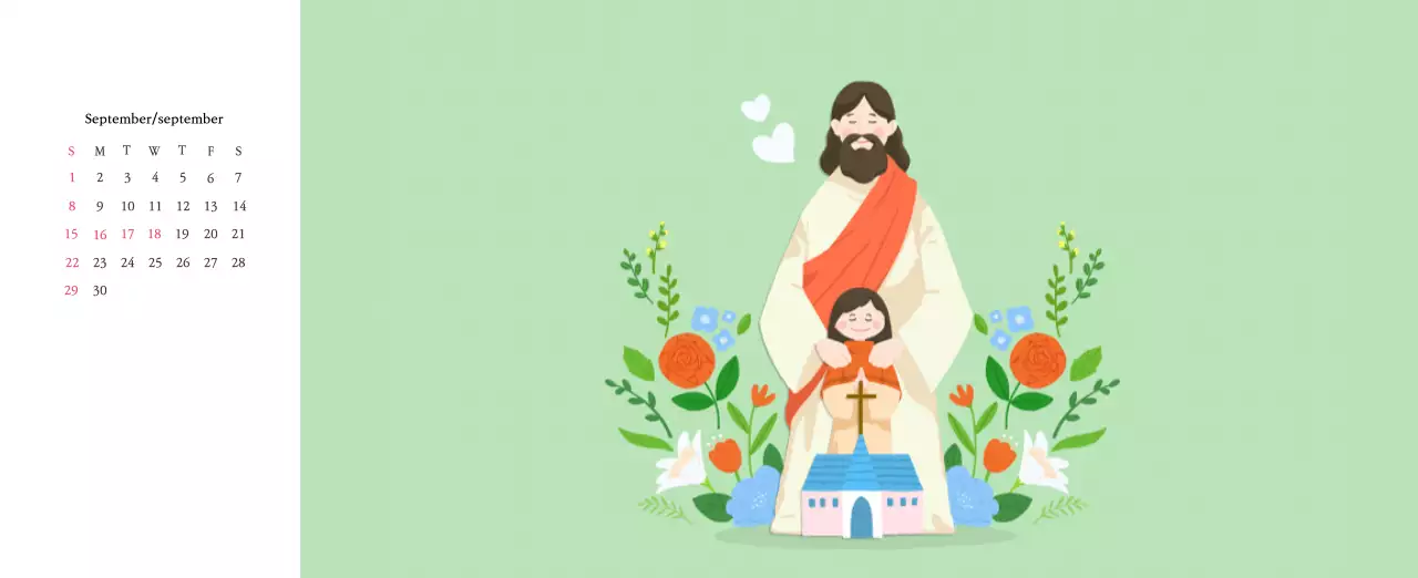 Warme kleurenKerken met schattige illustraties