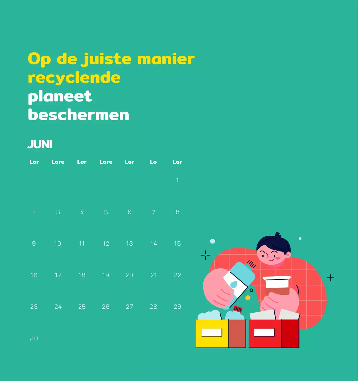 Vier de feestdagen met kleurrijke illustraties van mensen en de planeet.