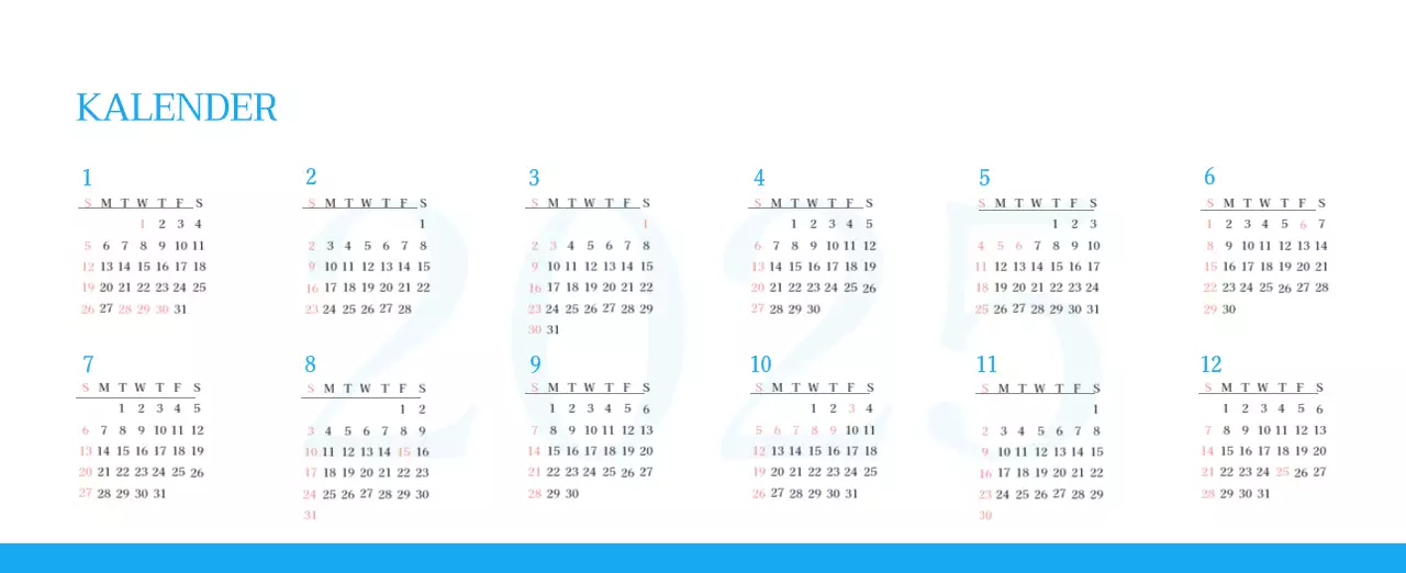 Blauw modern concept kerkkalender