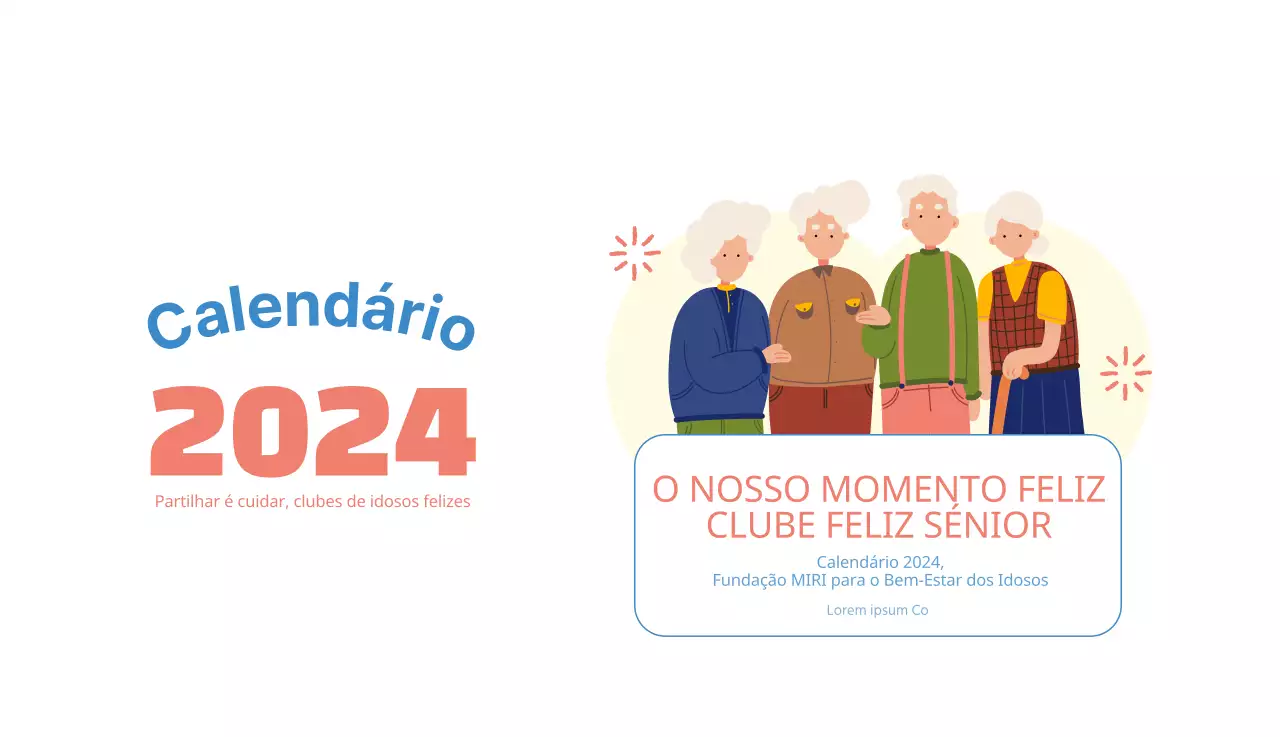 Calendário de trabalho com belas ilustrações
