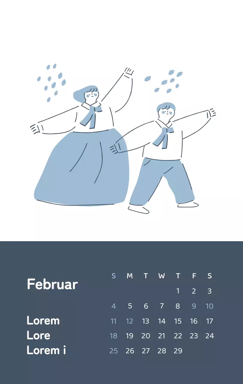 Ein Kalender mit farbenfrohen, emotionalen Illustrationen