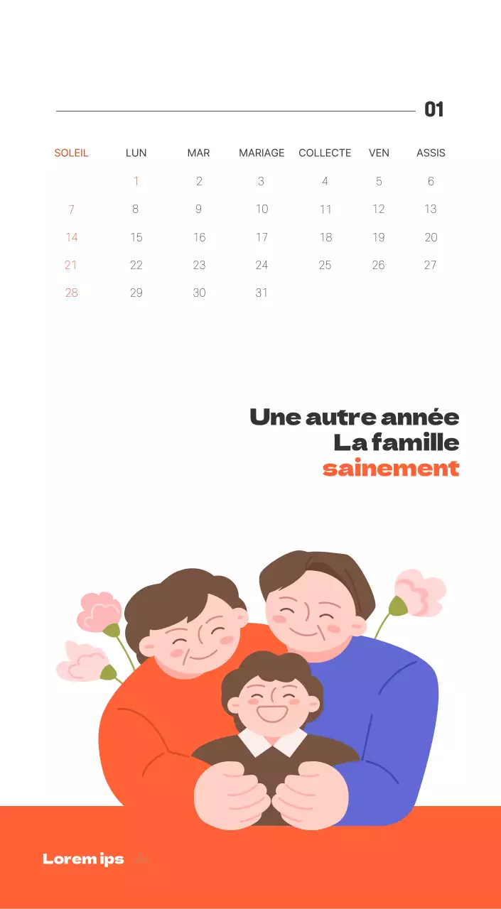 Un hôpital festif avec des illustrations sur le thème de la santé et de la famille et des accents colorés.