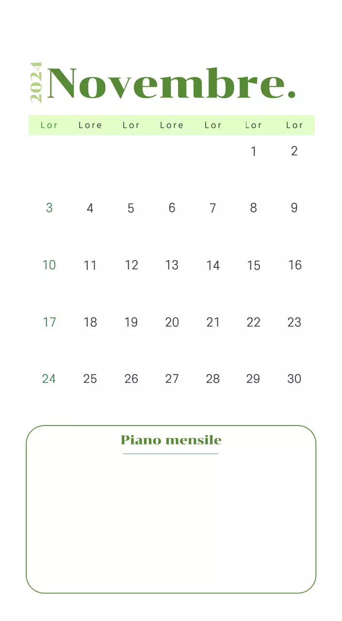 Calendario con illustrazioni giovanili su sfondo giallo e verde