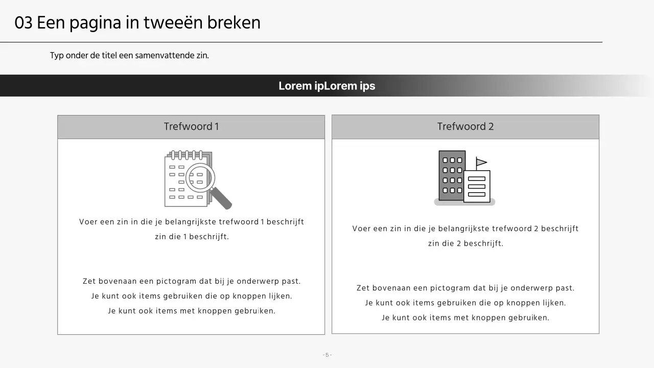 Moderne bedrijfspresentaties in zwart-wit