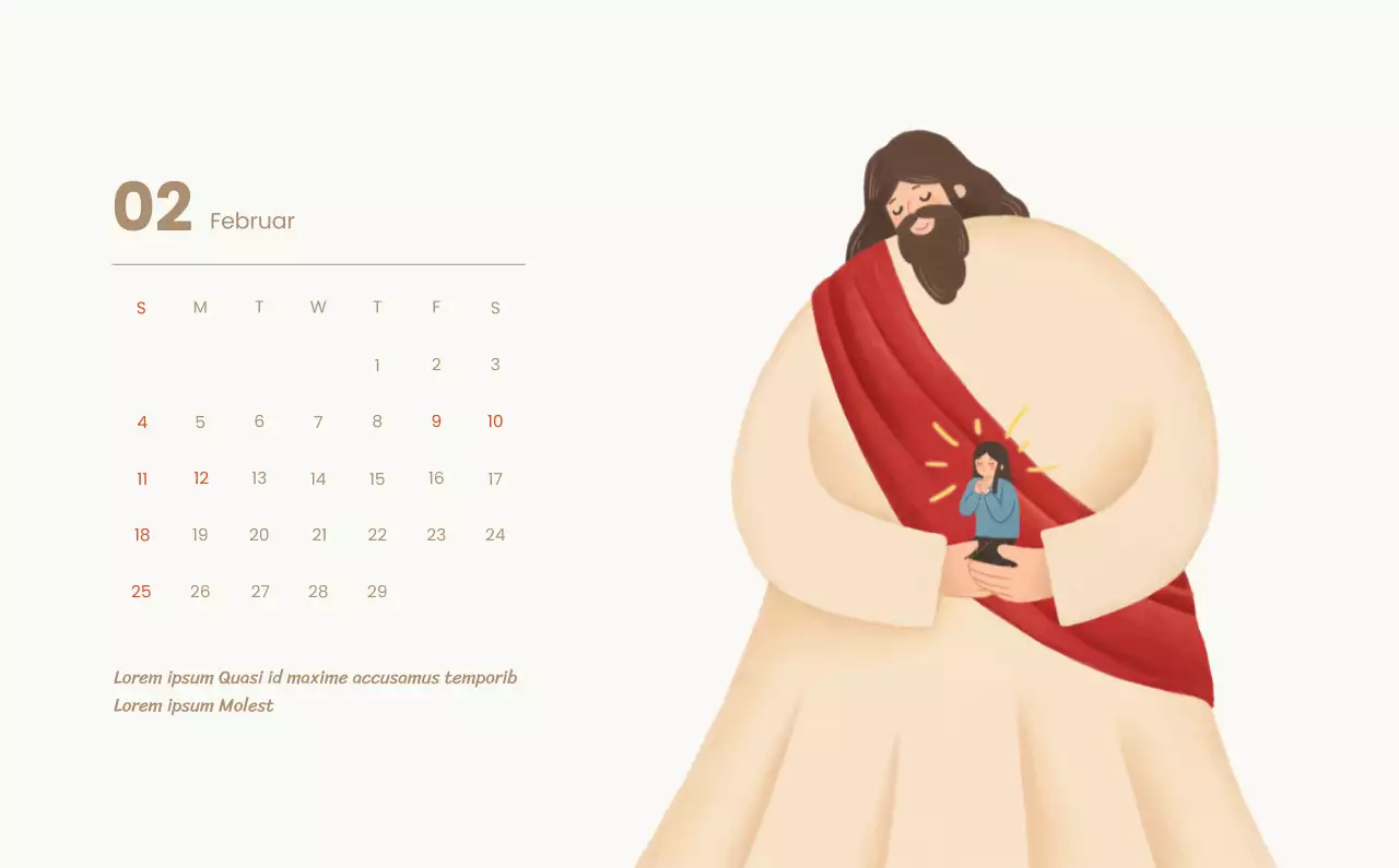 Ein Andachtskalender mit gemütlichen Illustrationen und Bibelversen auf hellblauem Hintergrund