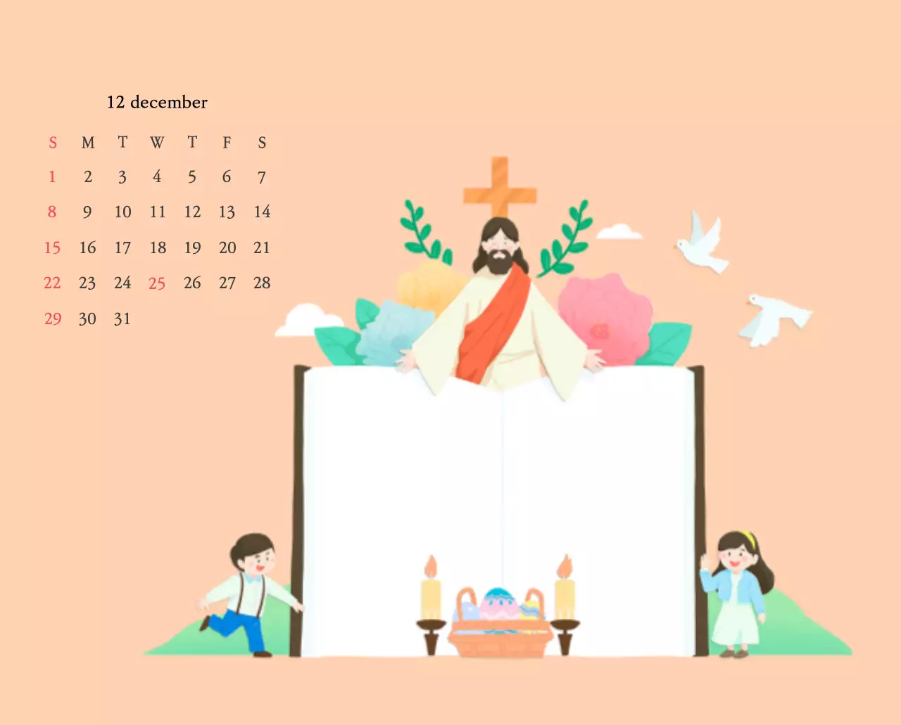 Kerken met schattige illustraties in warme kleuren