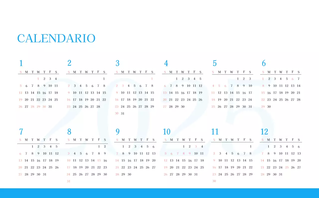 Calendario eclesiástico azul de concepto moderno