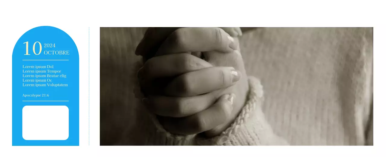 Calendrier d'église moderne bleu